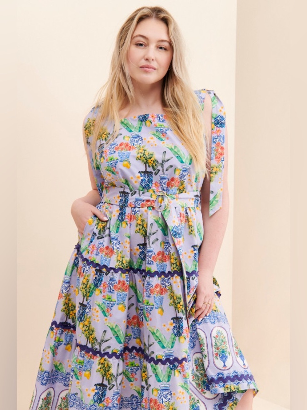 Anthropologie - Tiered Vase Midi Dress by Emily Lovelock